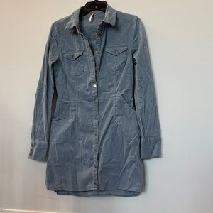 Free People Blue Long Sleeve corduroy Dress